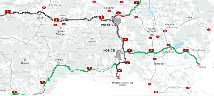 mapa vychod