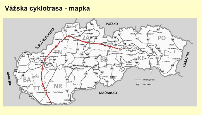vazska-cyklotrasa-slovensku-schematicka-mapka